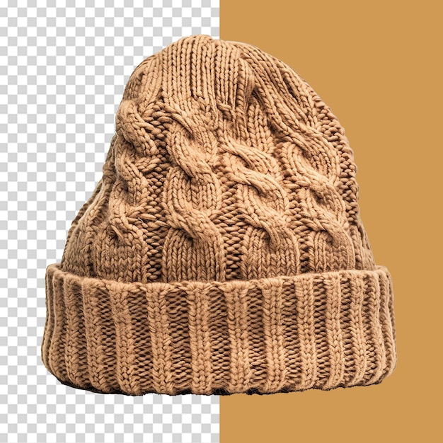 PSD knitted hat png isolated on transparent background