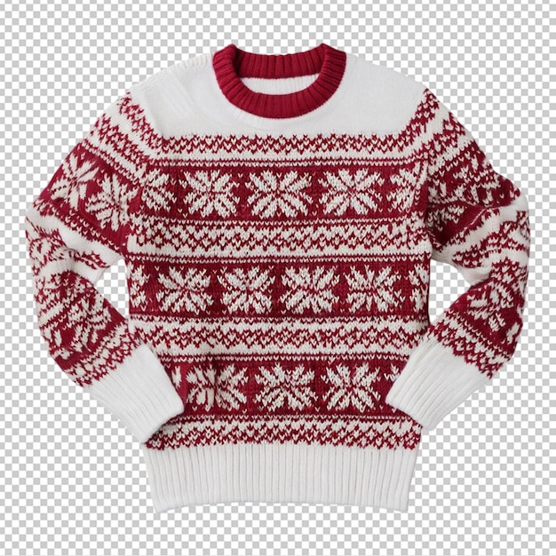 PSD a knitted sweater with a red and white pattern