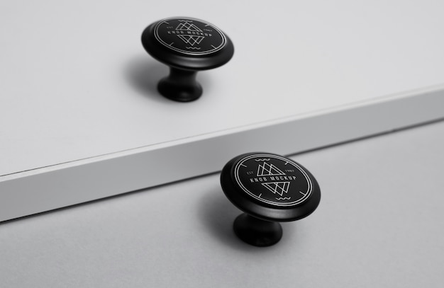 Knob branding effect mockup