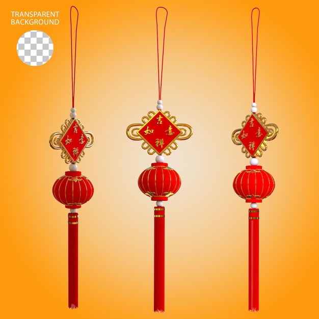 Knot Lantern Chinese isolated 3D rendered illustration