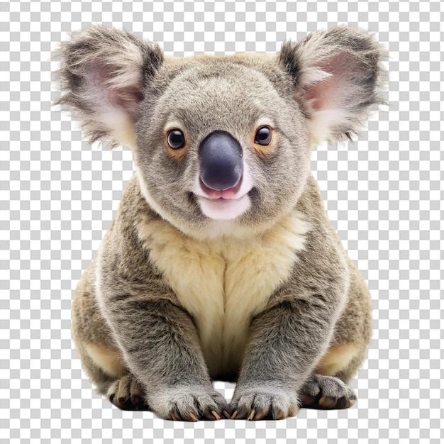 PSD a koala bear looking at the camera on transparent background