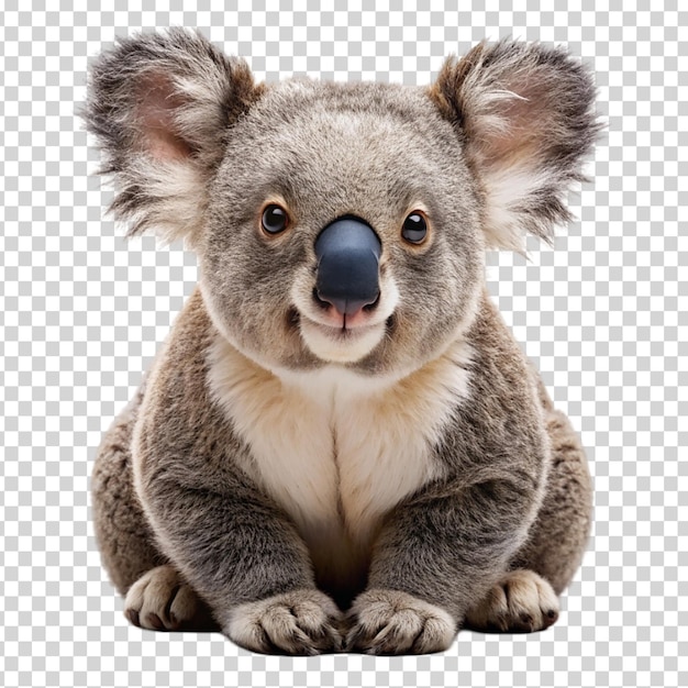 PSD a koala bear looking at the camera on transparent background