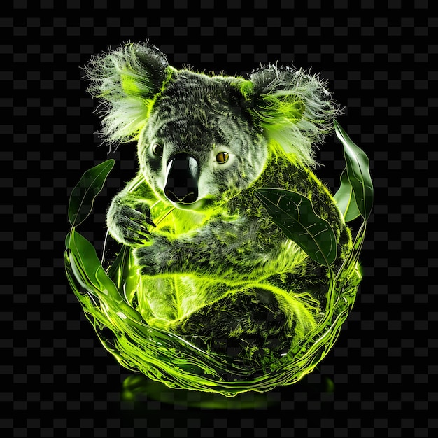 a koala bear with a green background that says koala on it