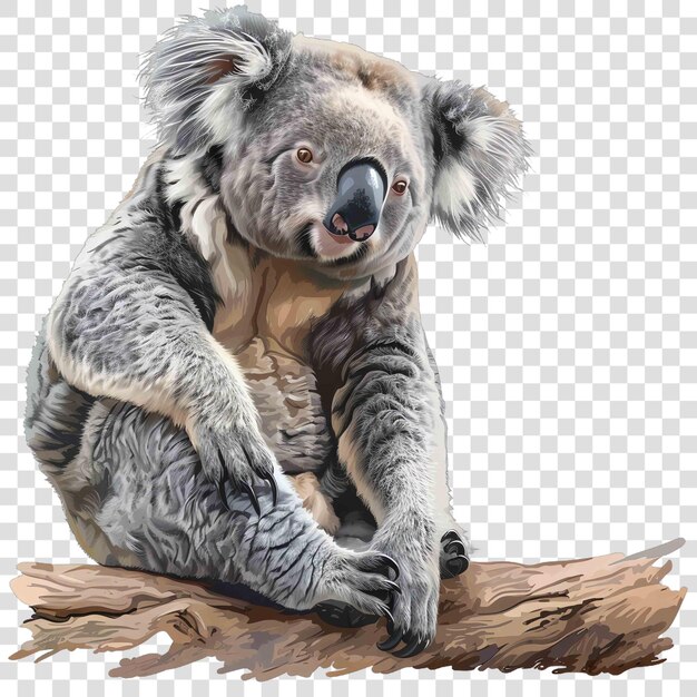 PSD koala transparent background realistic elementon transparent background