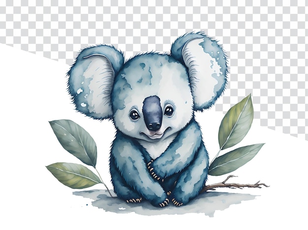 Koala Watercolor Transparent Background for Baby Shower Birthday Invitations Decorations