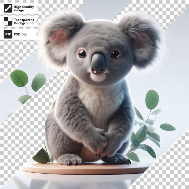 PSD a koala with a label that says koala on it