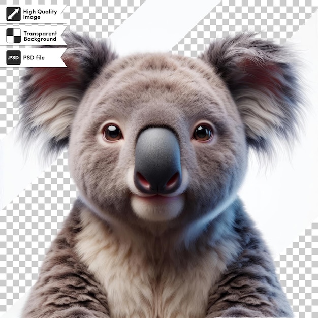 PSD a koala with a label that says koala on it