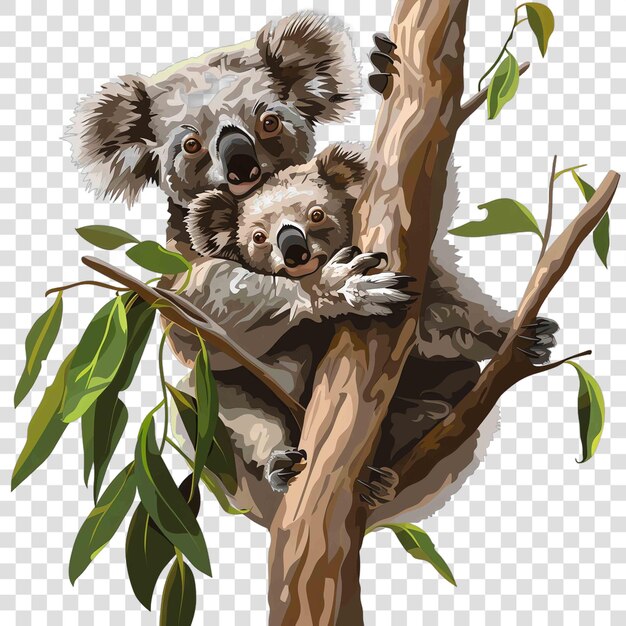 PSD koalas transparent background vector element