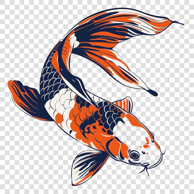 PSD koi fish transparent background vector elementon transparent background