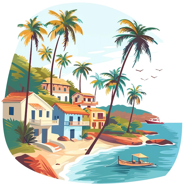 PSD konkan coast indian illustration