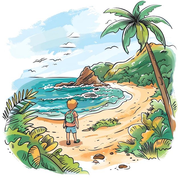 PSD konkan coast indian illustration