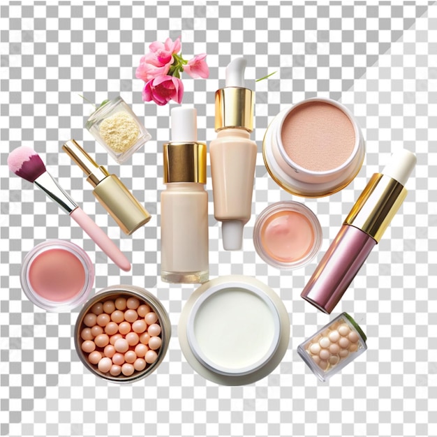 Korean cosmetics on transparent background