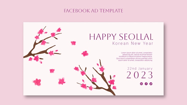 Korean new year facebook template