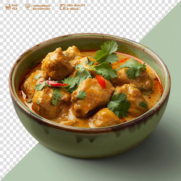 Korma chicken bowl on transparent background