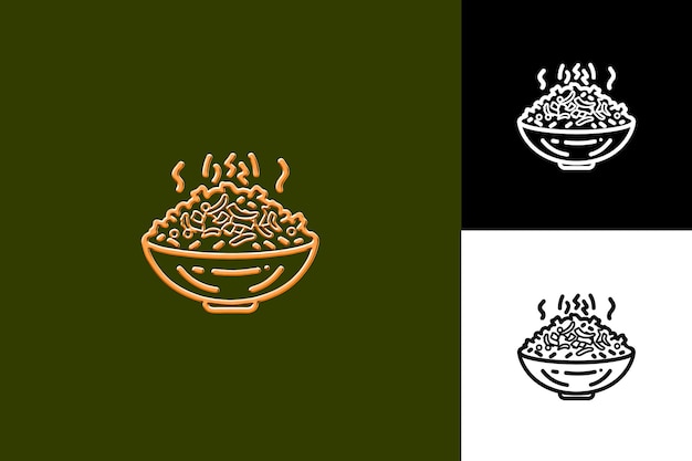 PSD koshari food icon with a plate of layered rice lentils and p flat illustration food vector design