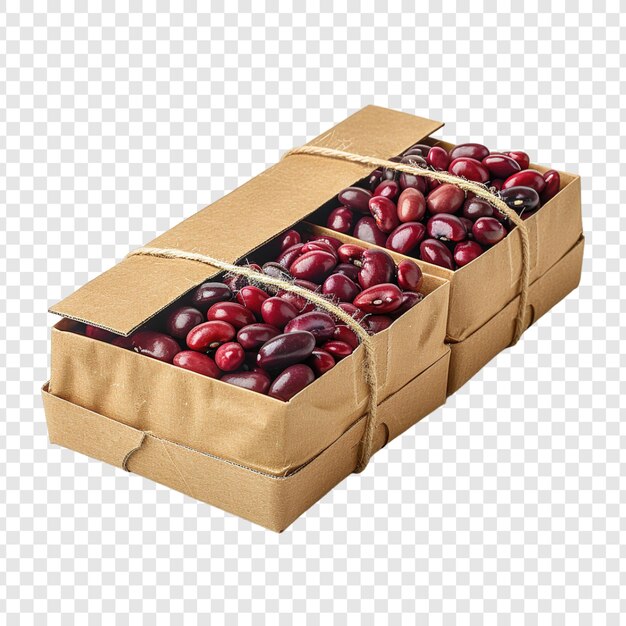 Kraft Box With Kidney Beans Mockup on transparent background