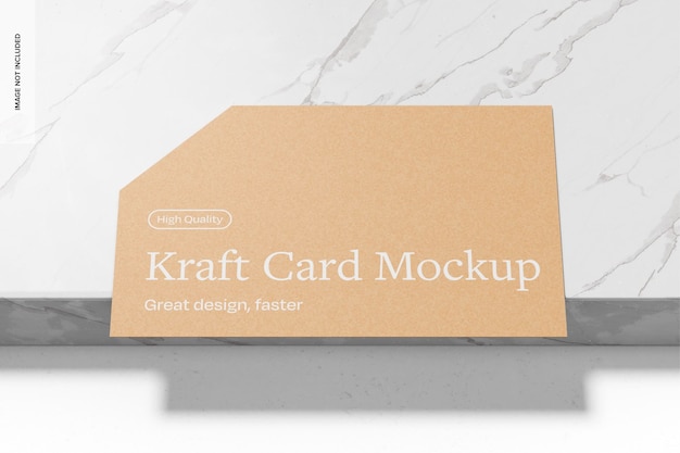 Kraft Card on Marble Mockup