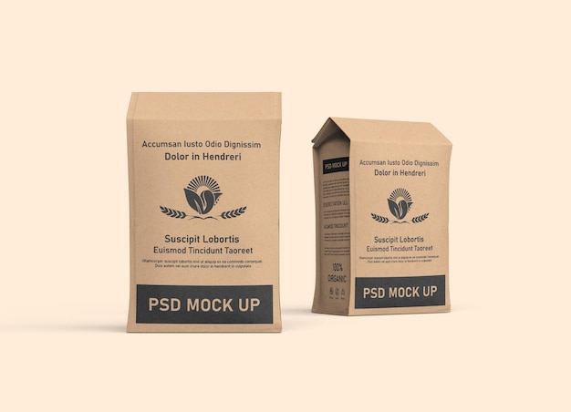 Kraft Paper Bag Mockup for bakery product branding