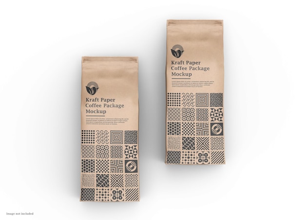 Kraft Paper coffee bag packaging mockup