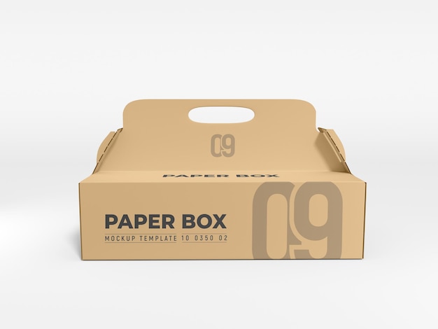 Kraft Paper Food Delivery Box and Holder Packaging Mockup