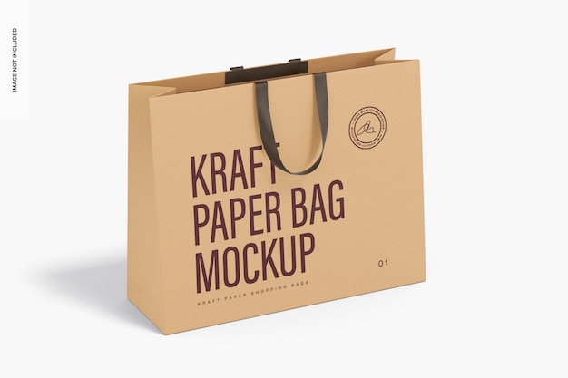 Kraft Paper Gift Bag with Handle Mockup