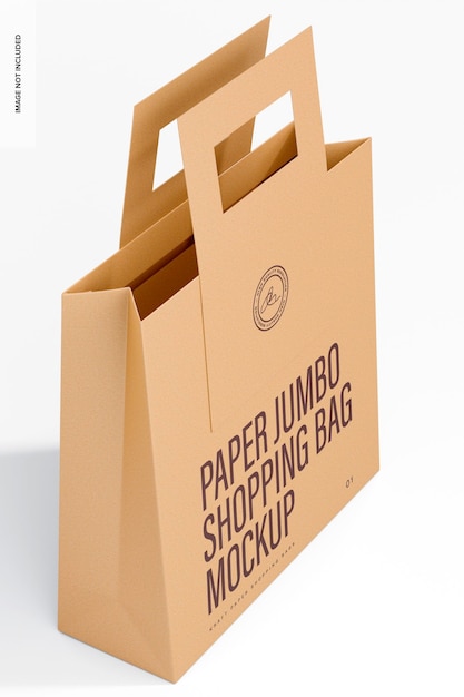 Kraft Paper Jumbo Shopping Bag Mockup