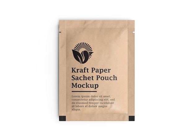 Kraft Paper Sachet Pouch Package Mockup