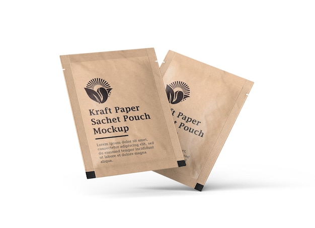 Kraft Paper Sachet Pouch Package Mockup