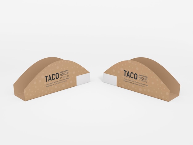 Kraft Paper Taco Holder Packaging Mockup