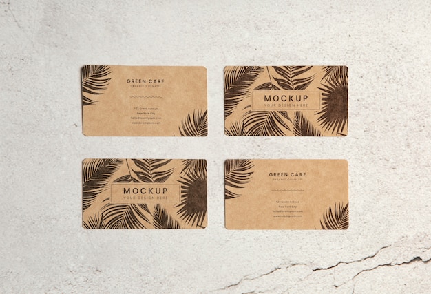 Kraft paper visit card mockup