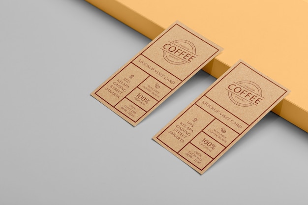 Kraft paper visit card mockup