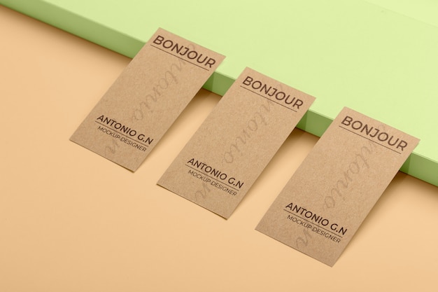 Kraft paper visit card mockup