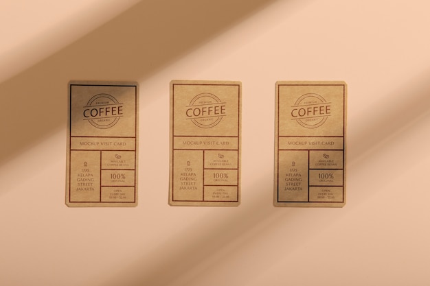 Kraft paper visit card mockup