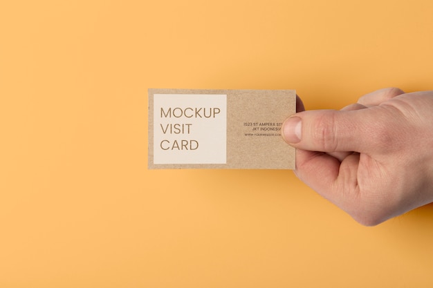 Kraft paper visit card mockup