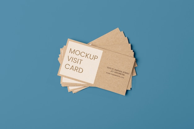 Kraft paper visit card mockup