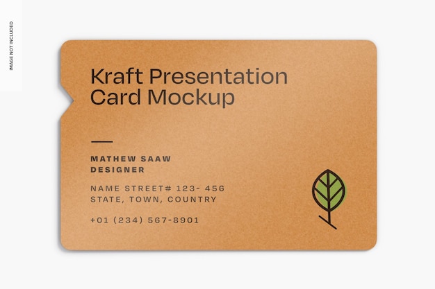 Kraft Presentation Card Mockup Top View