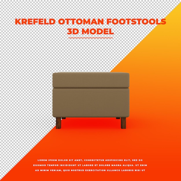 Krefeld Ottoman Footstools isolated 3d model