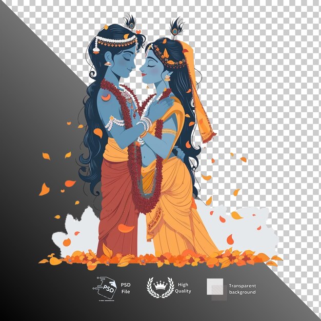 PSD krishna janmashtami celebration isolated on transparent background