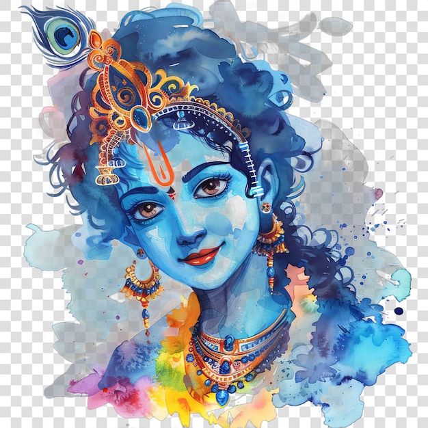 PSD krishnas smile clipart for janmashtami holiday