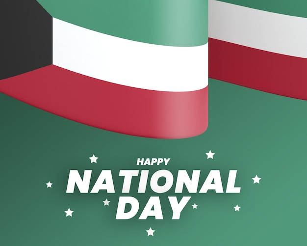 PSD kuwait flag design template independence national day editable text and background