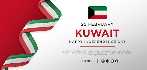 Kuwait National Independence Day Celebration Banner, National Anniversary