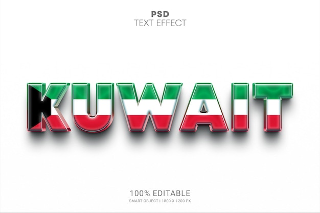 PSD kuwait psd editable text effect design