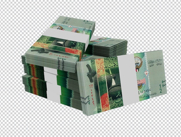 Kuwaiti money - bundles of currency ( Half a Dinar )