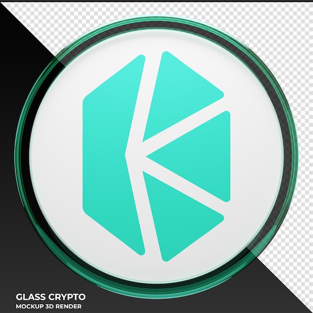 Kyber Network Crystal v2 KNC Glass Crypto Coin 3D Illustration