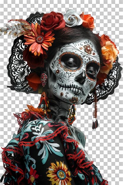 PSD la calavera catrina model isolated on transparent