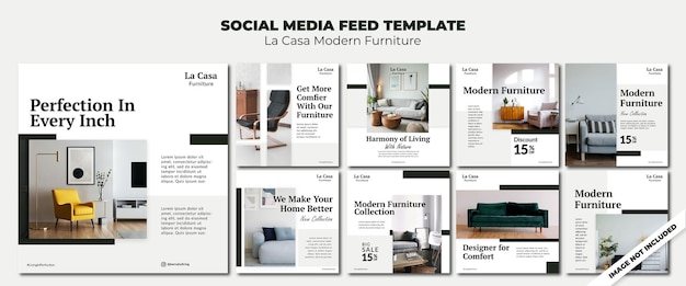 La Casa Modern Furniture Instagram Feed Template Design