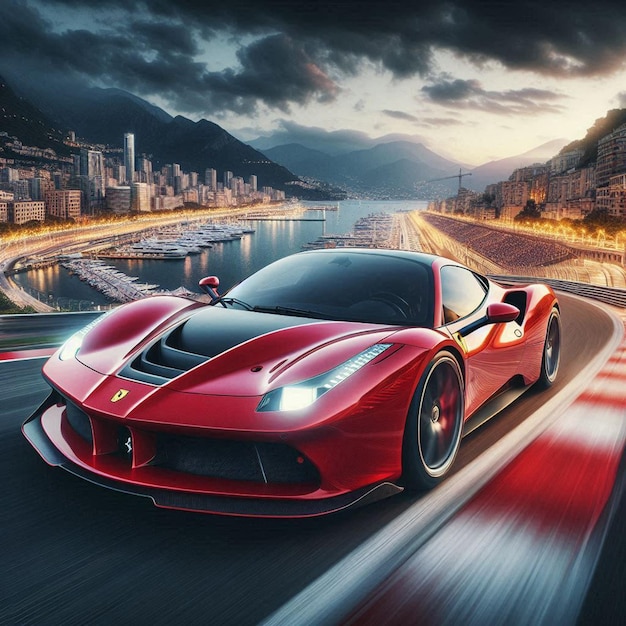 PSD la ferrari racetrack monaco social media avatar template mockup