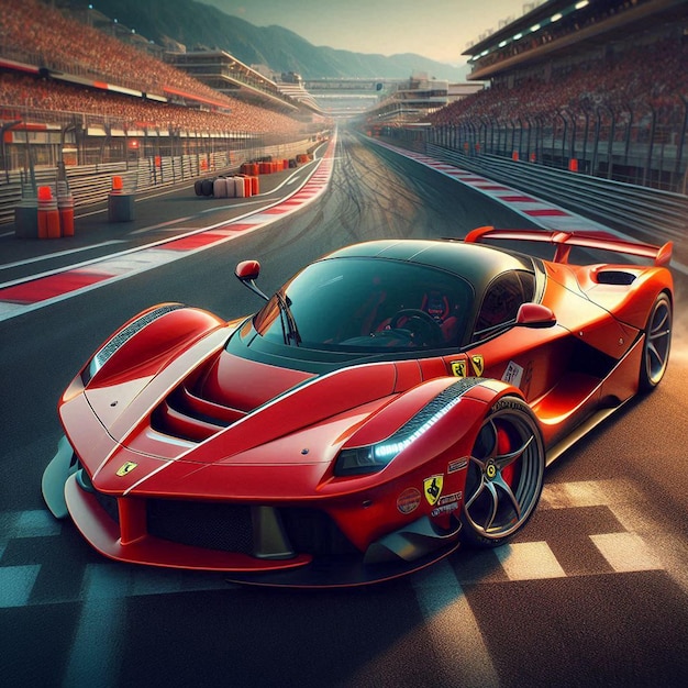 PSD la ferrari racetrack monaco social media avatar template mockup