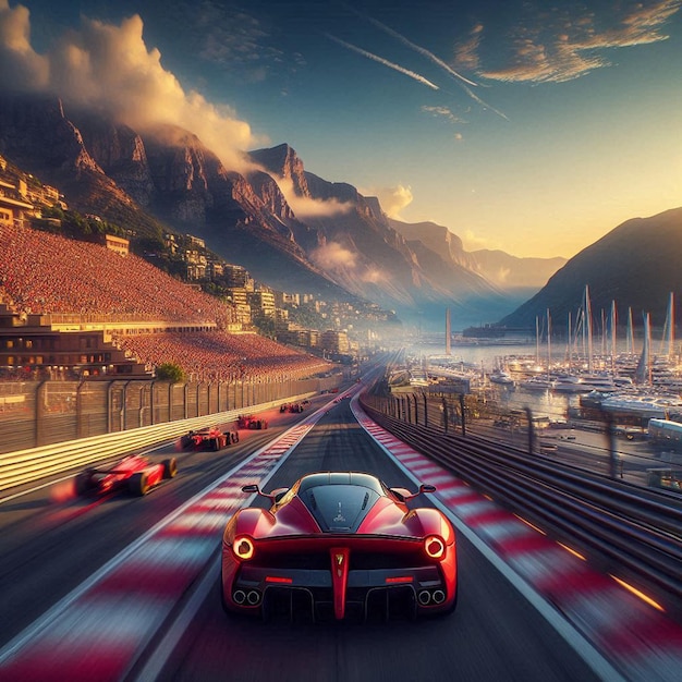 PSD la ferrari racetrack monaco social media avatar template mockup