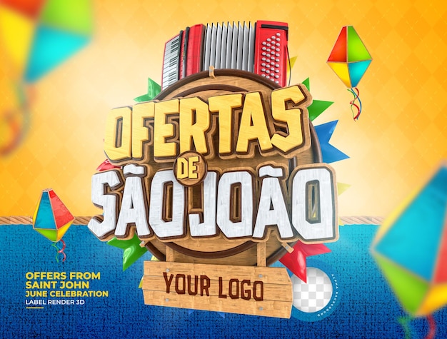 Label Offers from Sao Joao 3d render Brazil realistic